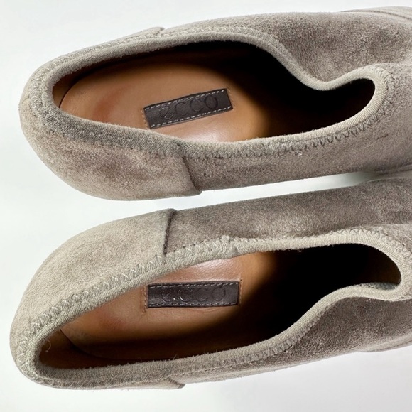 ECCO Woman Gray Suede Ankle Heel Boots EU39 Classic Contemporary - Picture 7 of 10